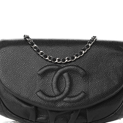 Chanel Caviar Half Moon Wallet On Chain WOC Black 18 of 22