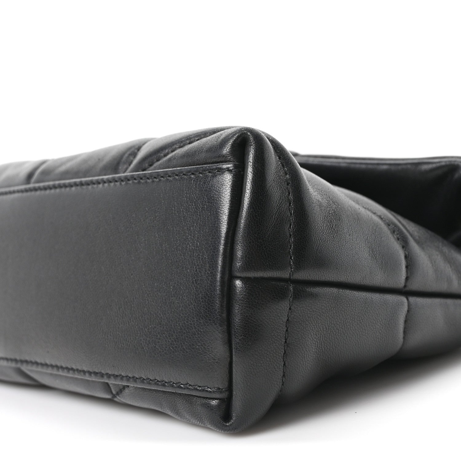 Saint Laurent Lambskin Quilted Toy Loulou Puffer Monogram Chain Satchel Black 9 of 9