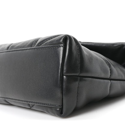 Saint Laurent Lambskin Quilted Toy Loulou Puffer Monogram Chain Satchel Black 9 of 9