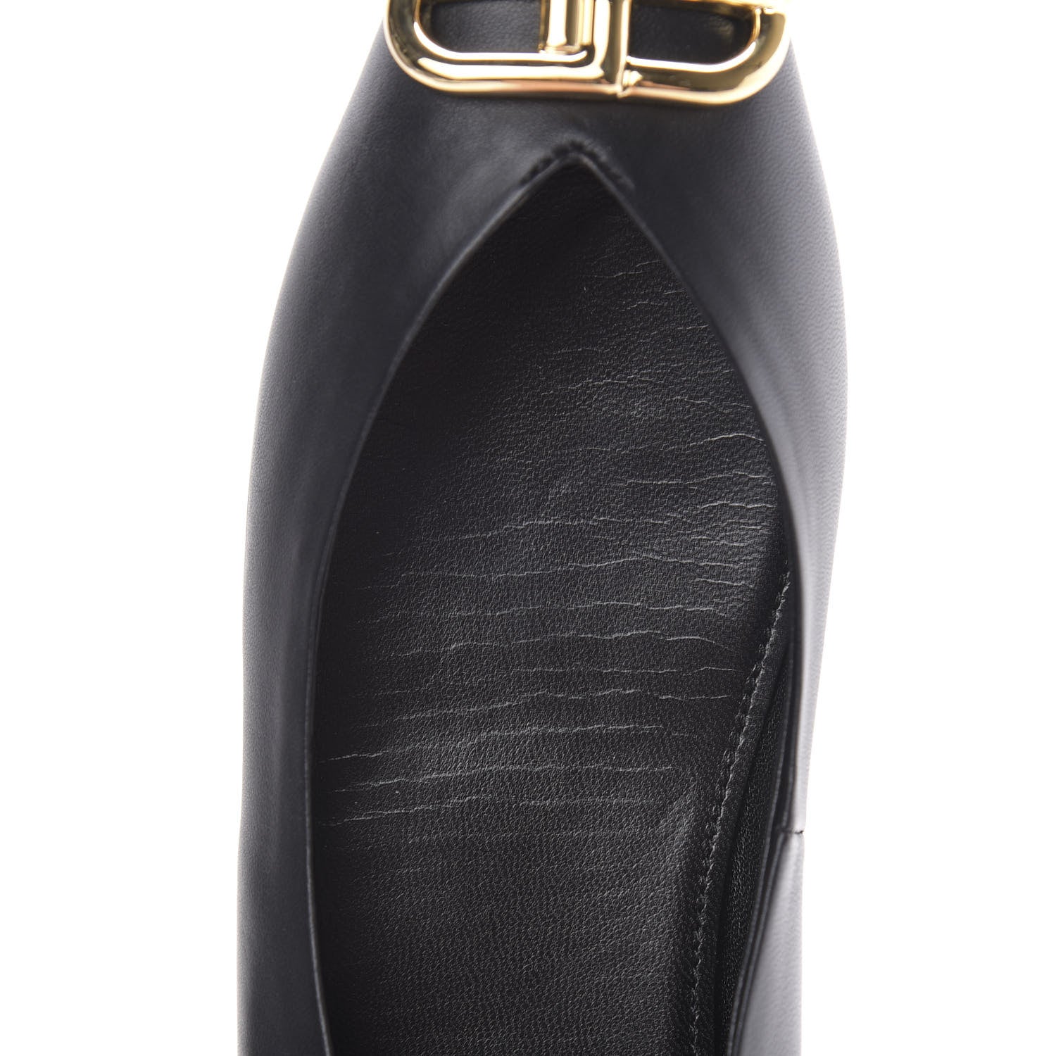 Balenciaga Calfskin BB Knife Pointy Toe Ballerina Flats 38 Black 9 of 12
