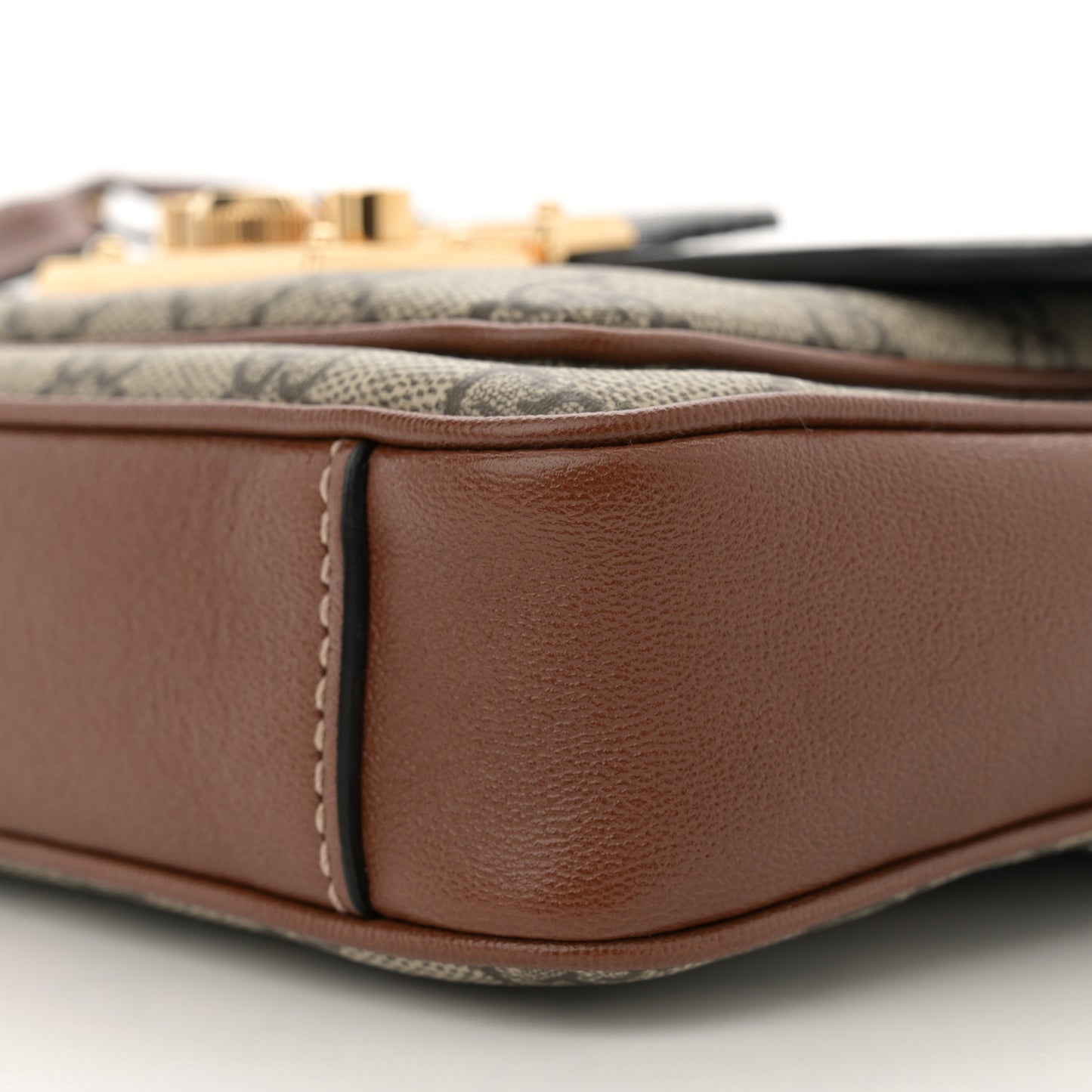 GG Supreme Monogram New Sakai Lux Calfskin Mini Padlock Flap Pocket Shoulder Bag Beige Ebony Black Cuir