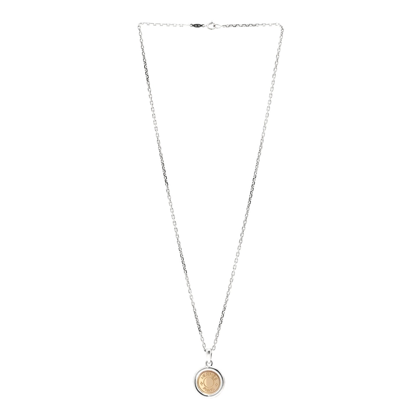 Sterling Silver 18K Yellow Gold Clou de Selle Pendant Necklace
