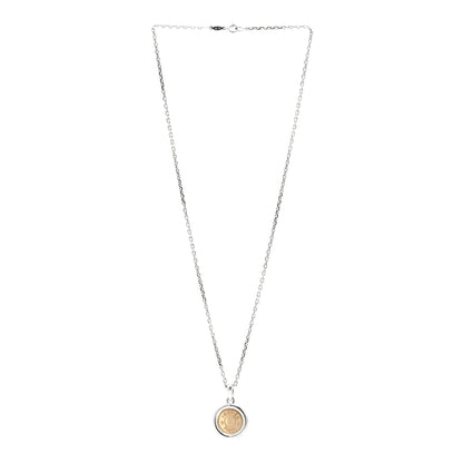 Hermes Sterling Silver 18K Yellow Gold Clou de Selle Pendant Necklace 3 of 4