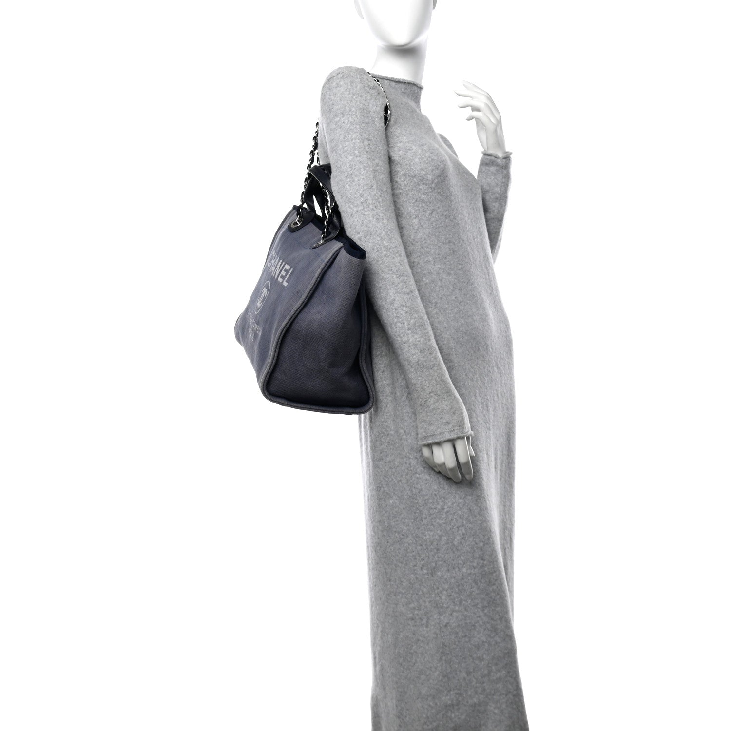 Chanel Canvas Deauville Large Tote Denim Blue 2 of 14
