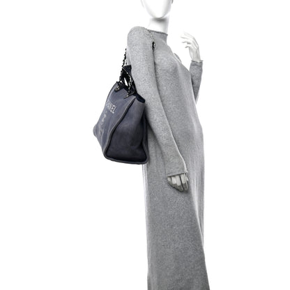 Chanel Canvas Deauville Large Tote Denim Blue 2 of 14