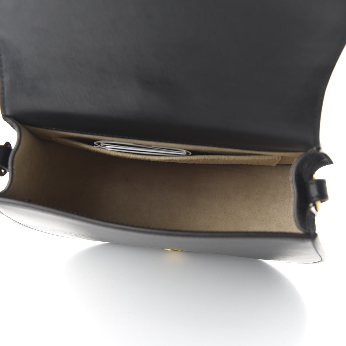 Calfskin Suede Medium Nile Bracelet Bag Black