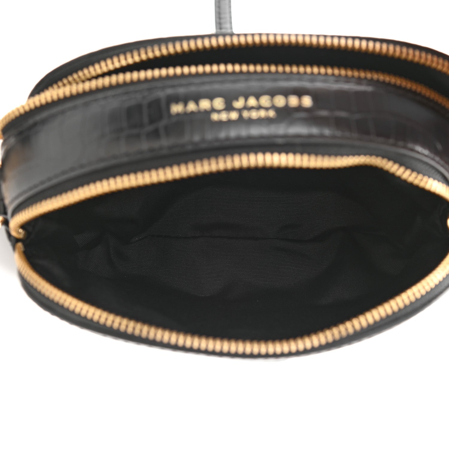 Marc Jacobs Calfskin Crocodile Embossed Shutter Camera Crossbody Bag Black 5 of 11