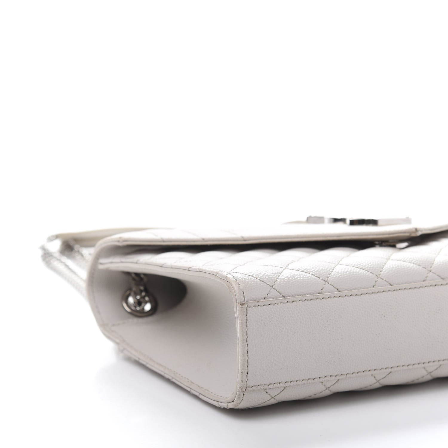 Saint Laurent Grain De Poudre Textured Mixed Matelasse Medium Triquilt Monogram Satchel Porcellana 6 of 13