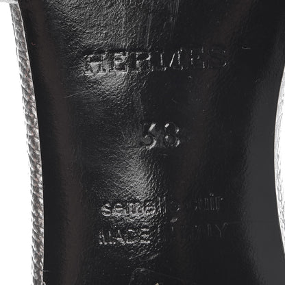 Hermes Metallic Epsom Oasis Sandals 38 Argent 6 of 8