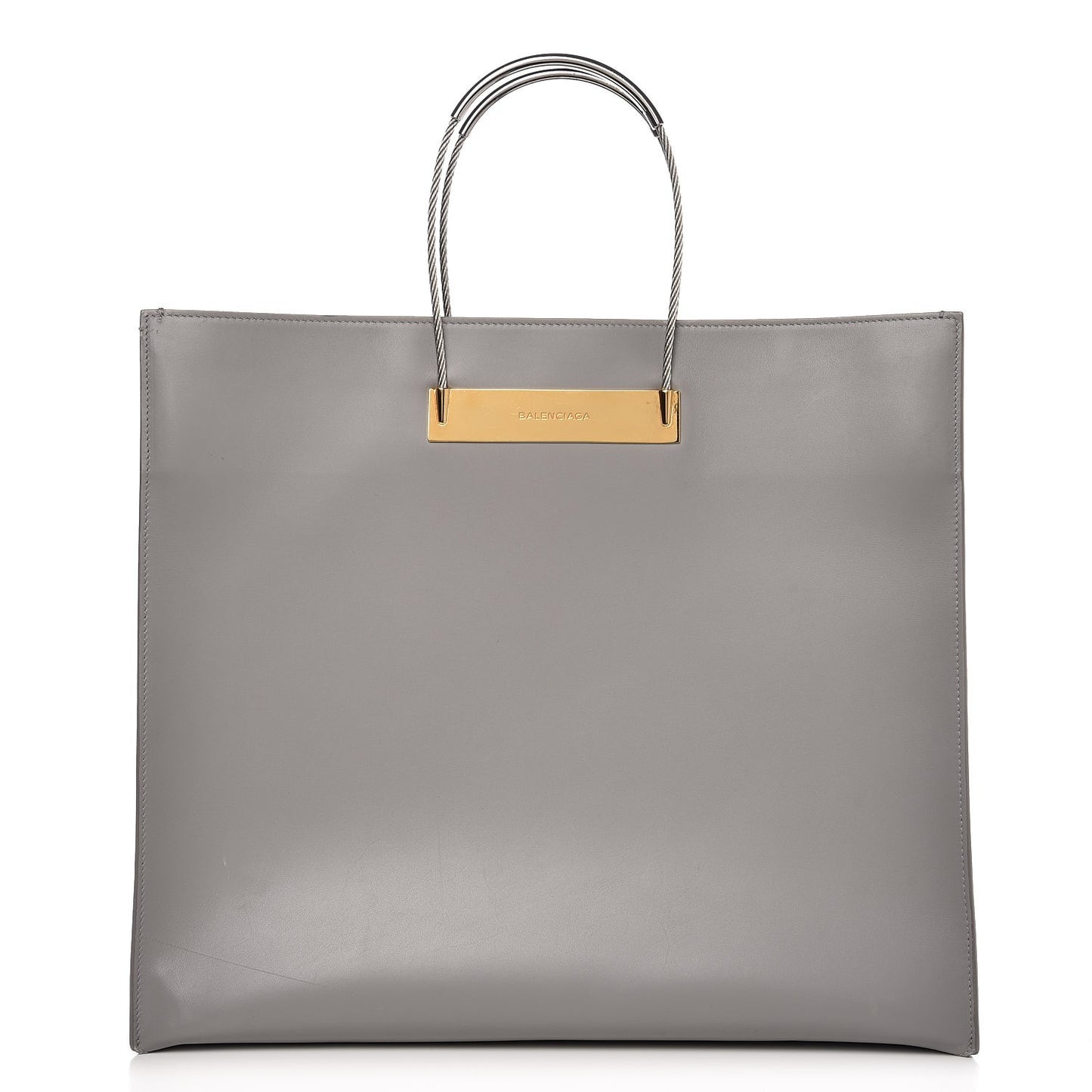 Soft Calfskin Medium Cable Shopper Tote Gris Vison