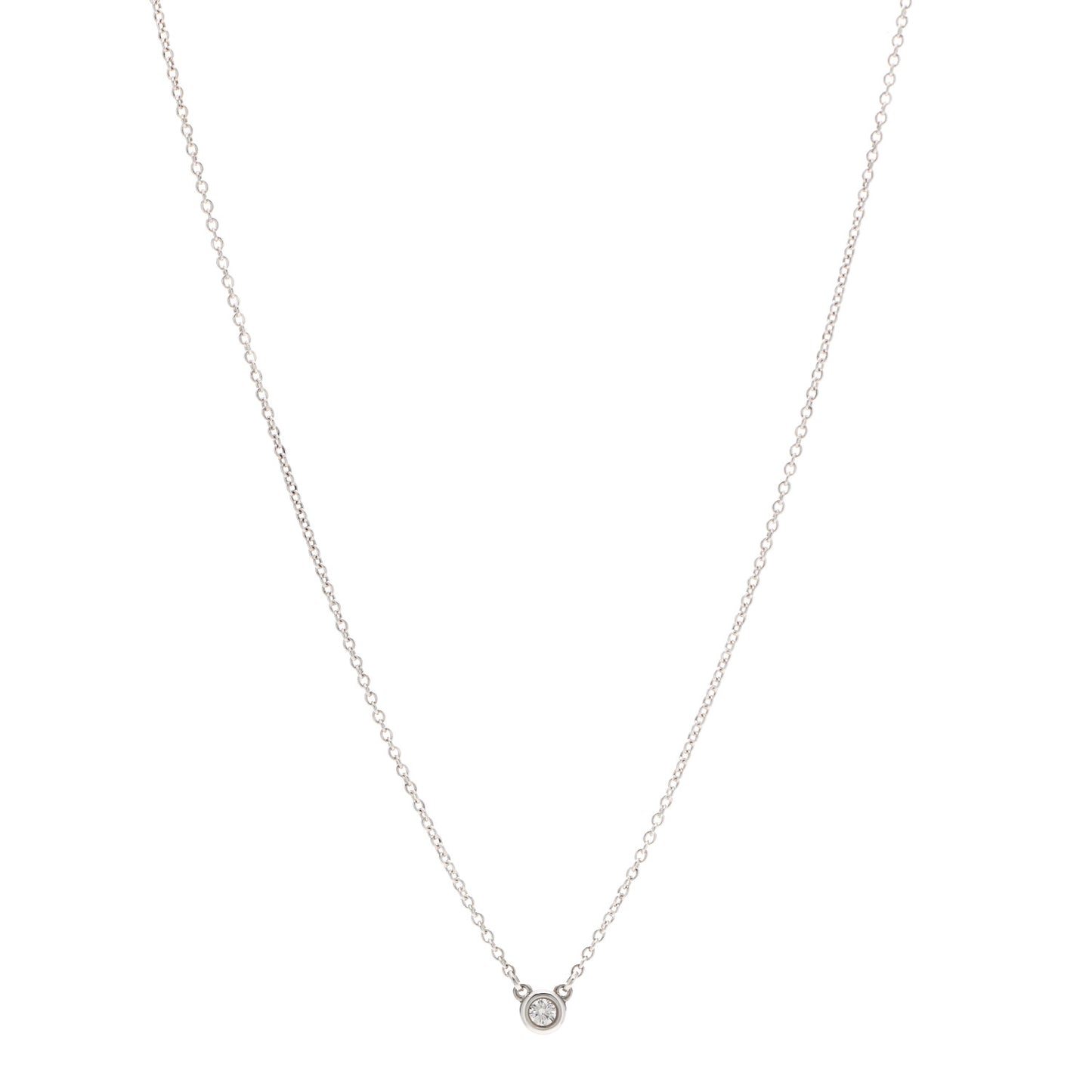 Sterling Silver Diamond .09ct Elsa Peretti Diamonds by the Yard Pendant Necklace