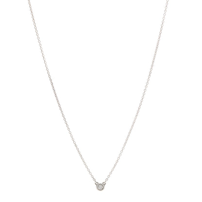 Tiffany Sterling Silver Diamond .09ct Elsa Peretti Diamonds by the Yard Pendant Necklace 1 of 7