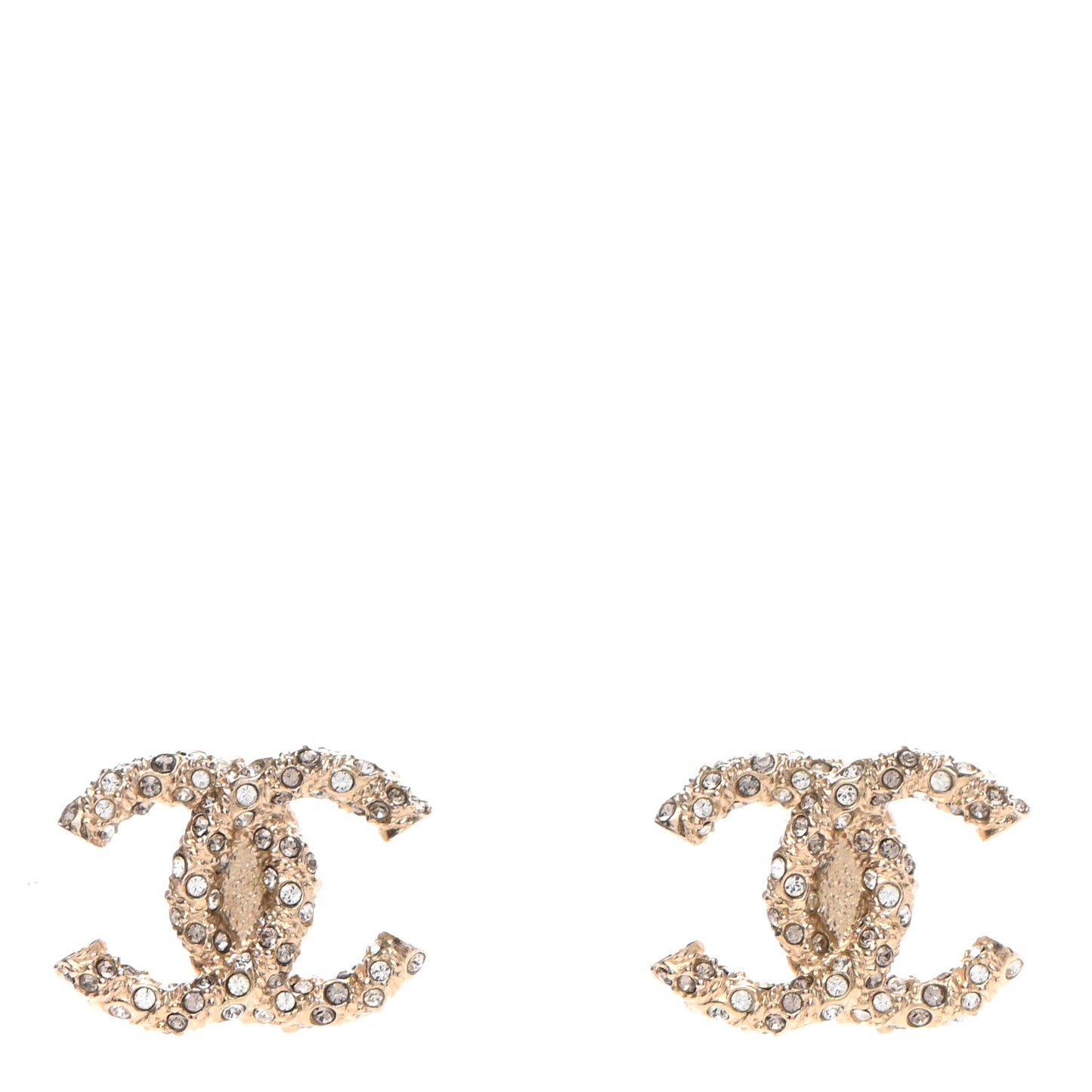 Crystal CC Earrings Light Gold