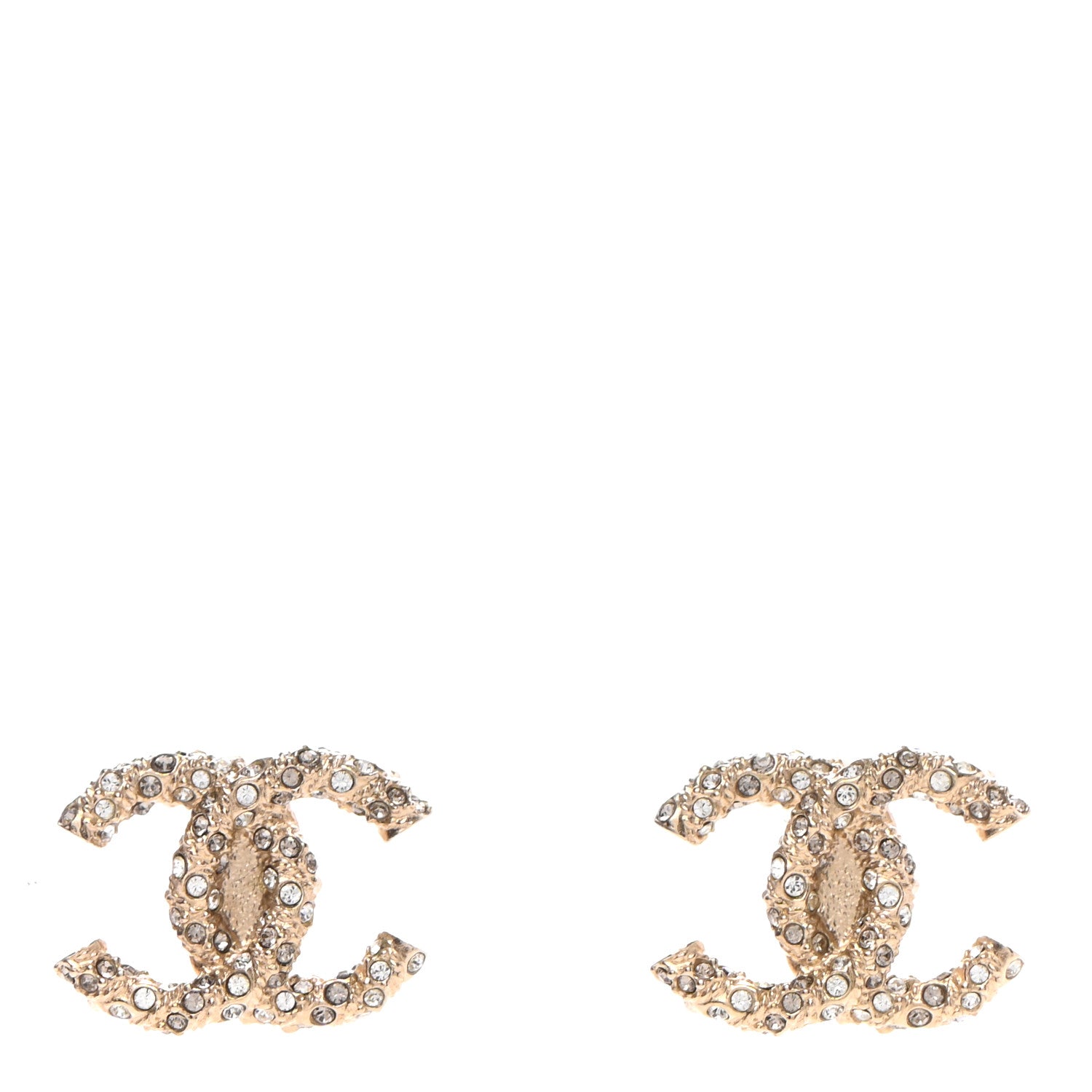 Chanel Crystal CC Earrings Light Gold 1 of 4