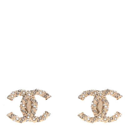 Chanel Crystal CC Earrings Light Gold 1 of 4