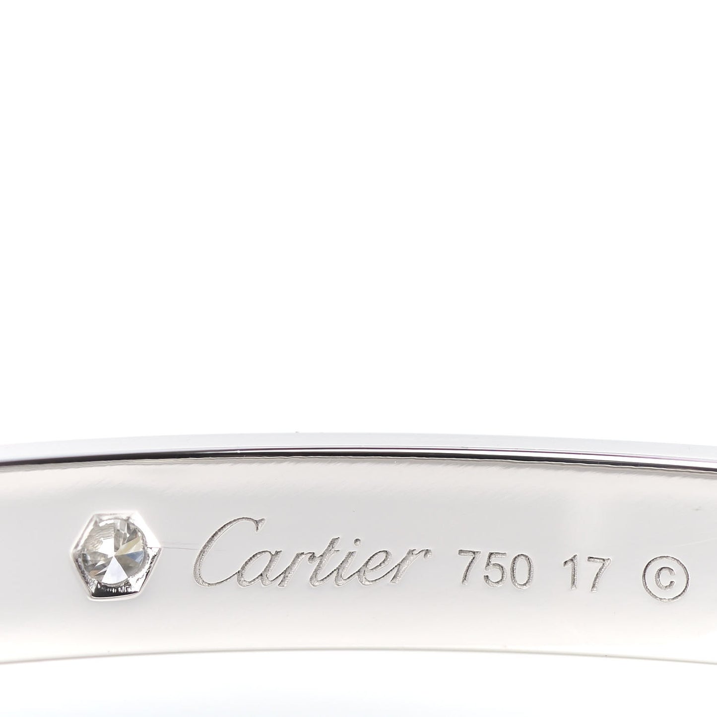 18K White Gold 4 Diamond LOVE Bracelet 17