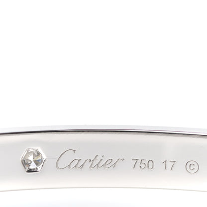 Cartier 18K White Gold 4 Diamond LOVE Bracelet 17 4 of 9