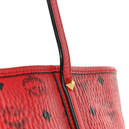 MCM Visetos Medium Anya Shopper Tote Ruby Red 10 of 17