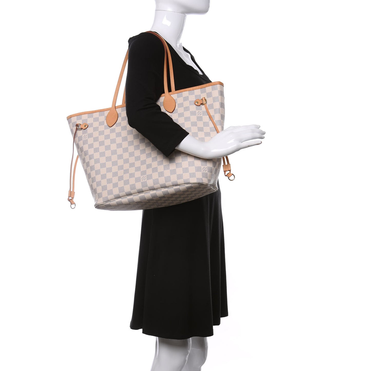Damier Azur Neo Neverfull MM Rose Ballerine
