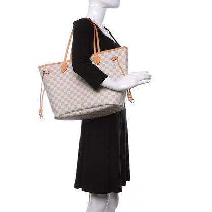 Louis Vuitton Damier Azur Neo Neverfull MM Rose Ballerine 2 of 12