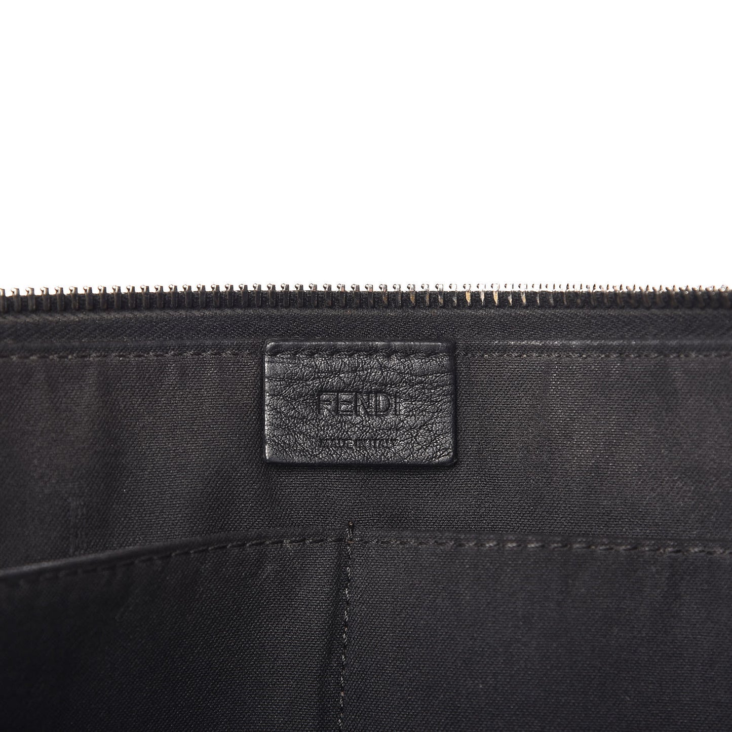 Calfskin Ayers Crocodile Monster Eyes Zip Around Pouch Black