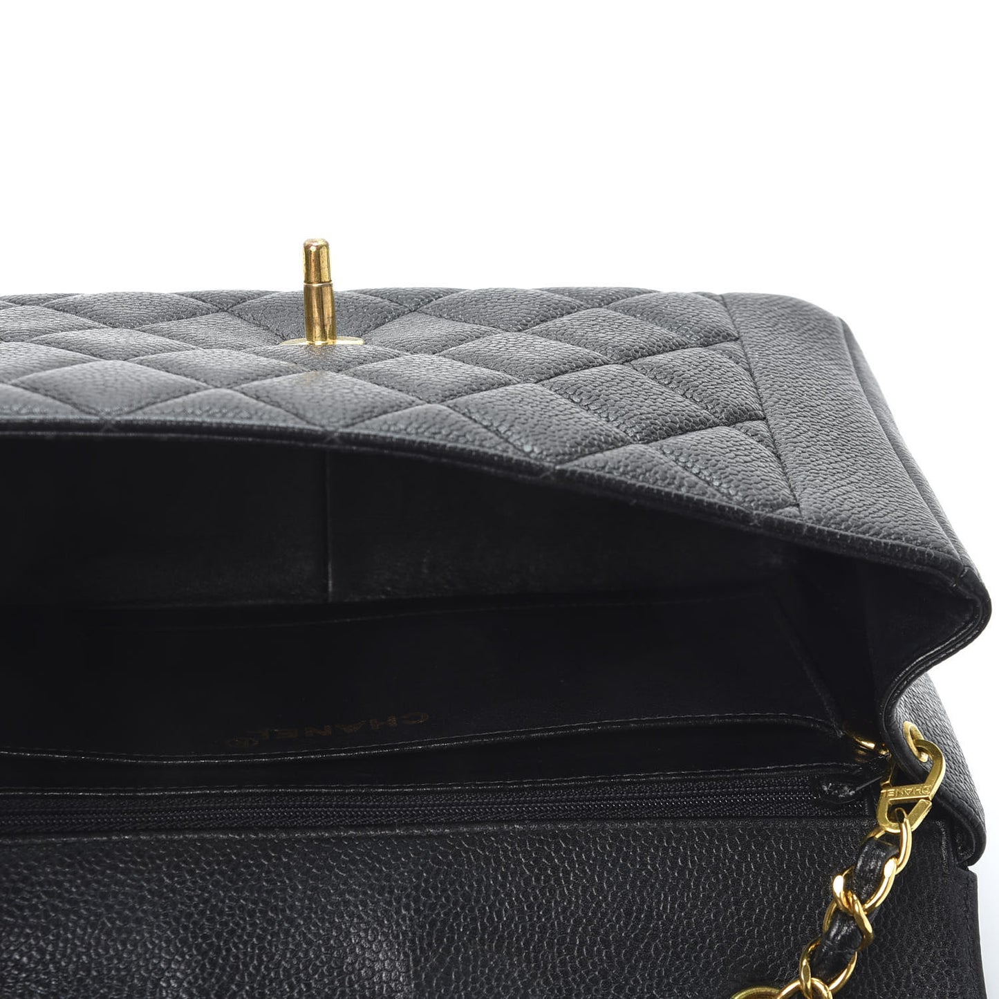 Caviar Quilted Medium Single Flap Black