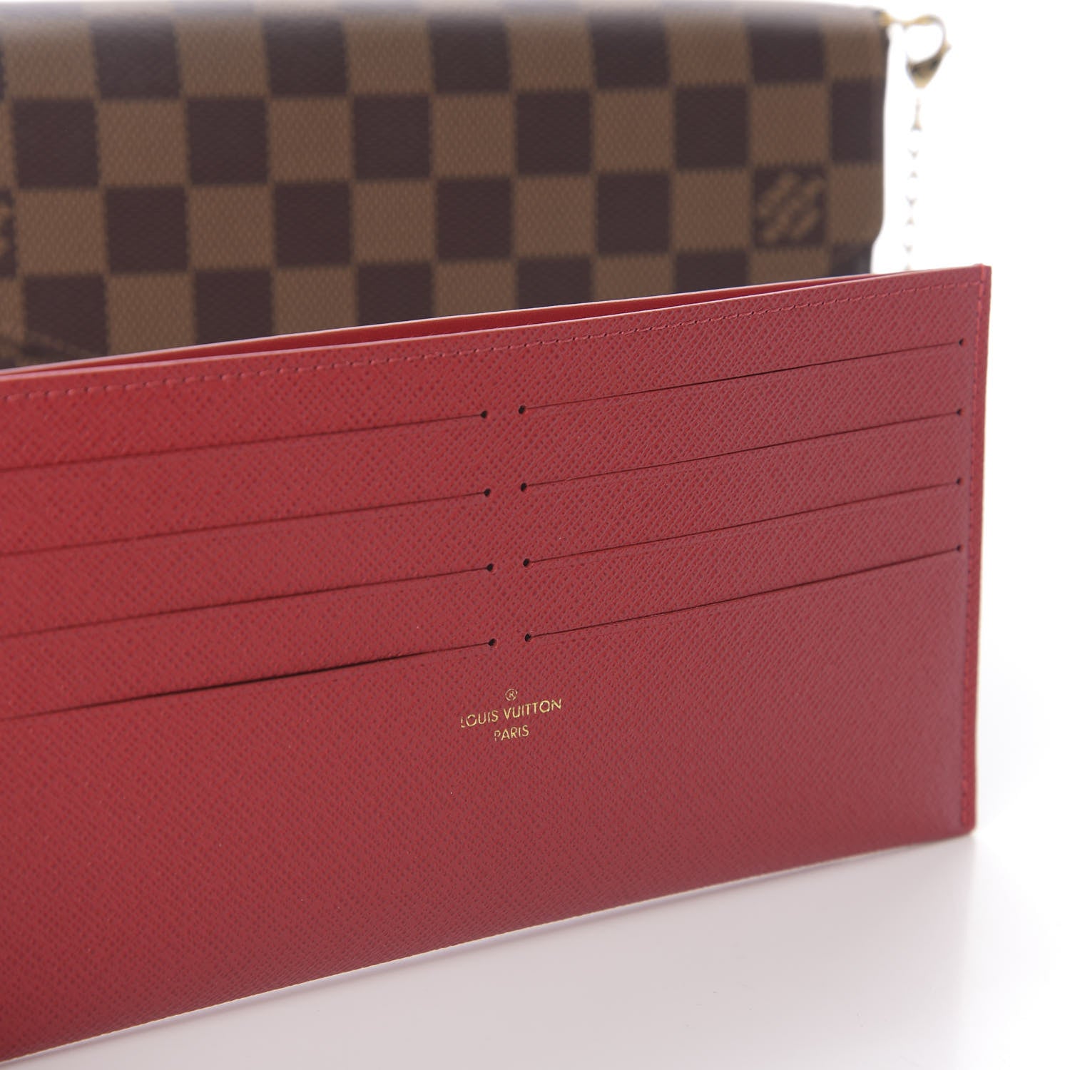 Louis Vuitton Damier Ebene Pochette Felicie Chain Wallet 12 of 14