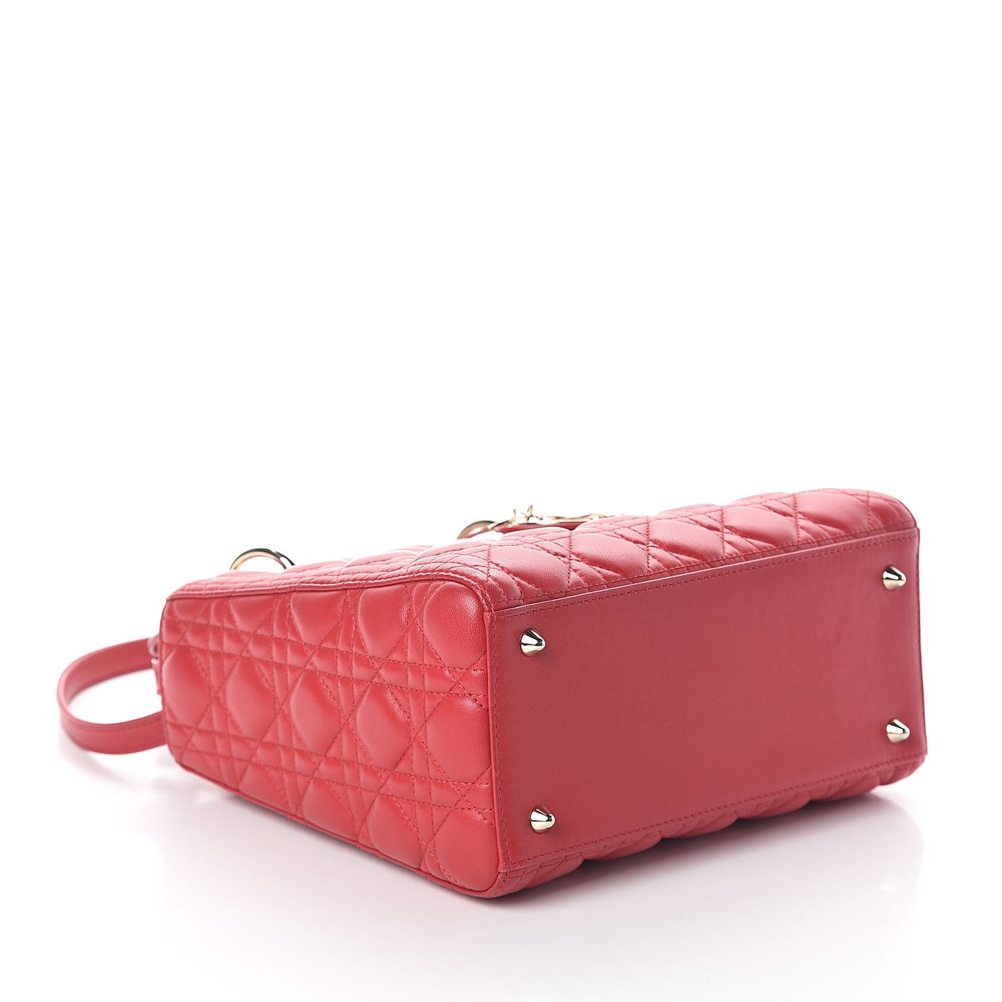 Lambskin Cannage Medium Lady Dior Red
