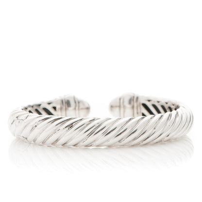 David Yurman Sterling Silver Diamond 10mm Sculpted Cable Bracelet 4 of 4