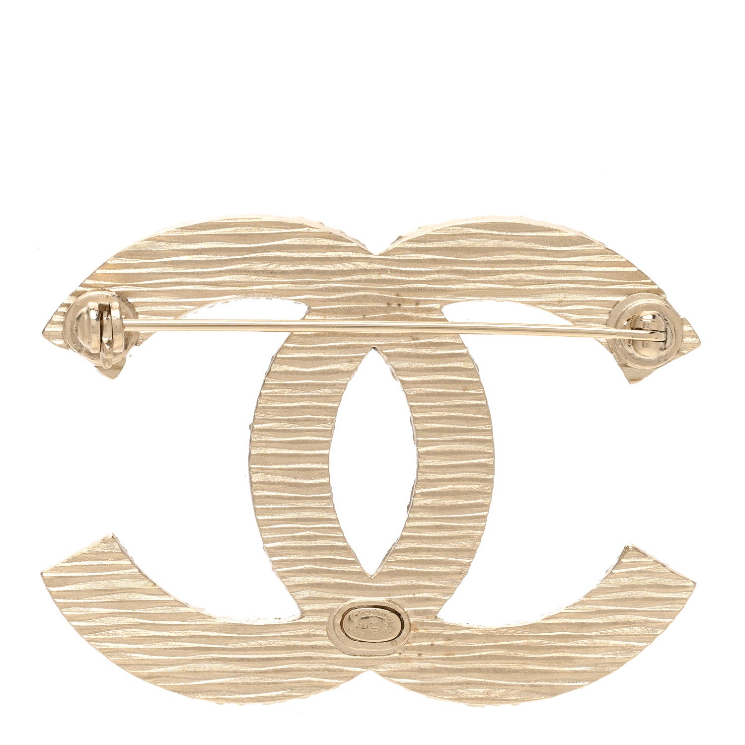 Chanel Resin Glitter CC Brooch Gold Blue 3 of 5