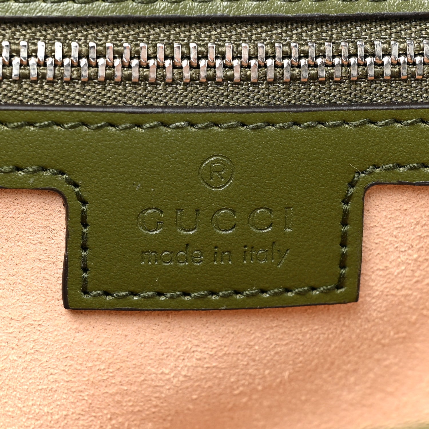 Gucci Calfskin Matelasse Aria Small GG Marmont Shoulder Bag Military Wood 6 of 9
