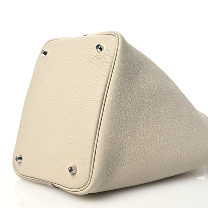 Hermes Taurillon Clemence Picotin Lock 22 MM Beton 10 of 12