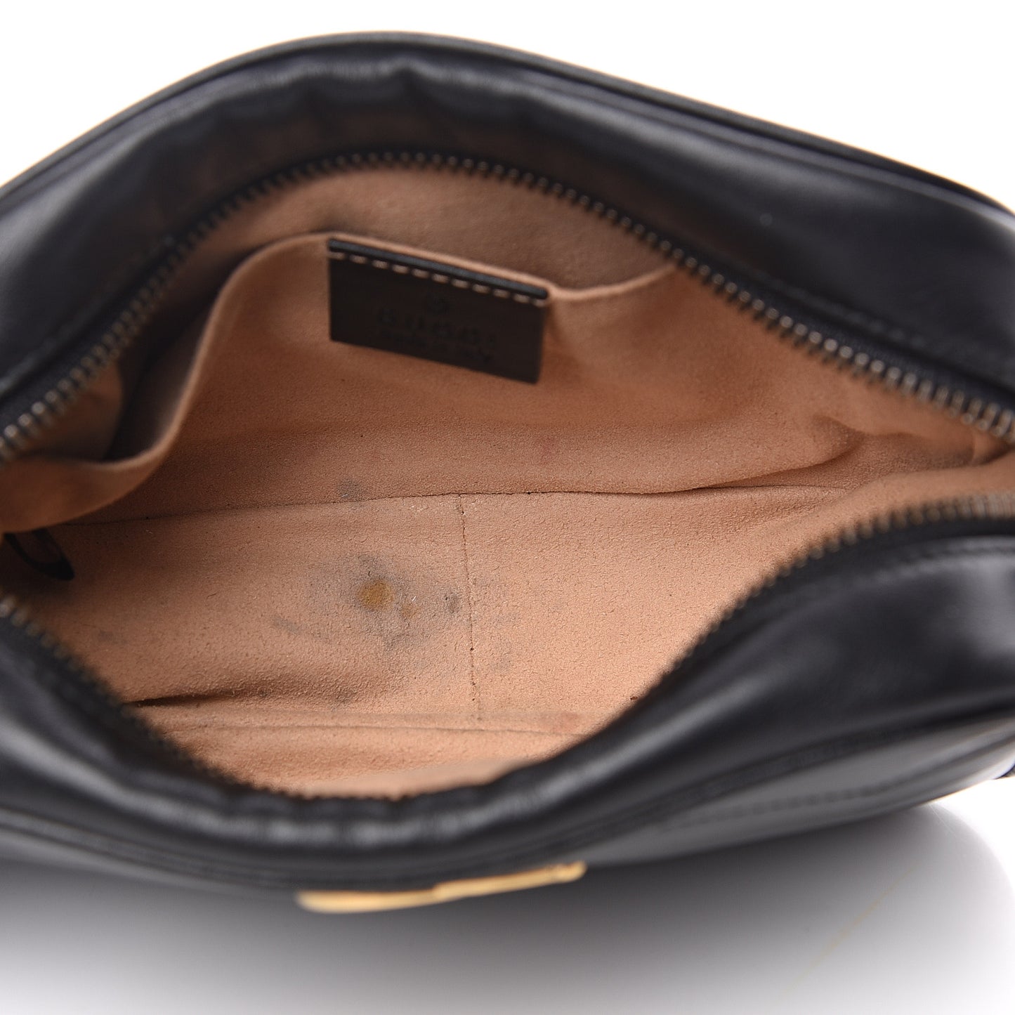 Calfskin Matelasse Mini GG Marmont Chain Shoulder Bag Black