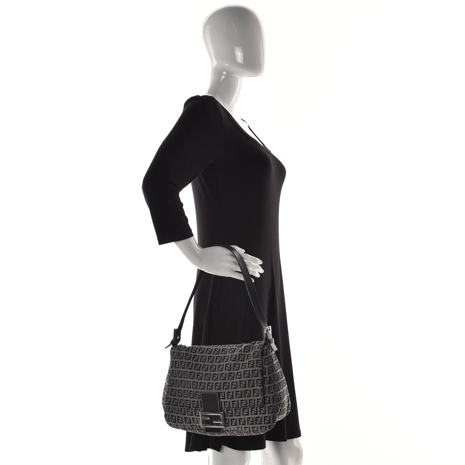 Fendi Zucchino Mama Baguette Navy 5 of 17