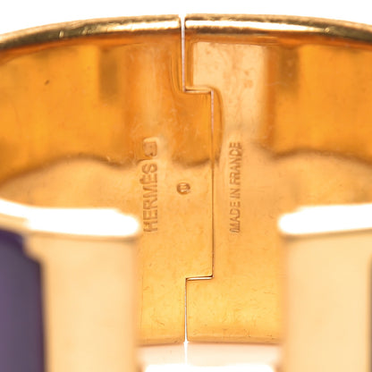 Hermes Enamel Extra Wide Clic Clac H Bracelet PM Pourpre 3 of 5