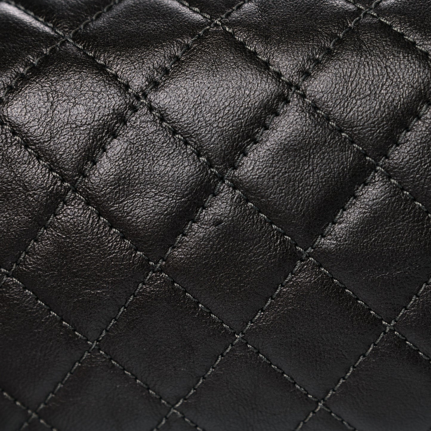 Metallic Lambskin Quilted Drawstring Backpack Dark Grey