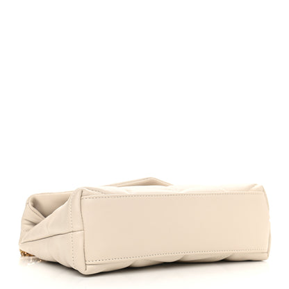 Saint Laurent Lambskin Quilted Toy Loulou Puffer Monogram Chain Satchel Blanc Vintage 3 of 11