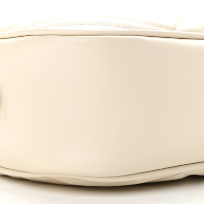 Gucci Calfskin Matelasse Small GG Marmont Chain Shoulder Bag White 9 of 11