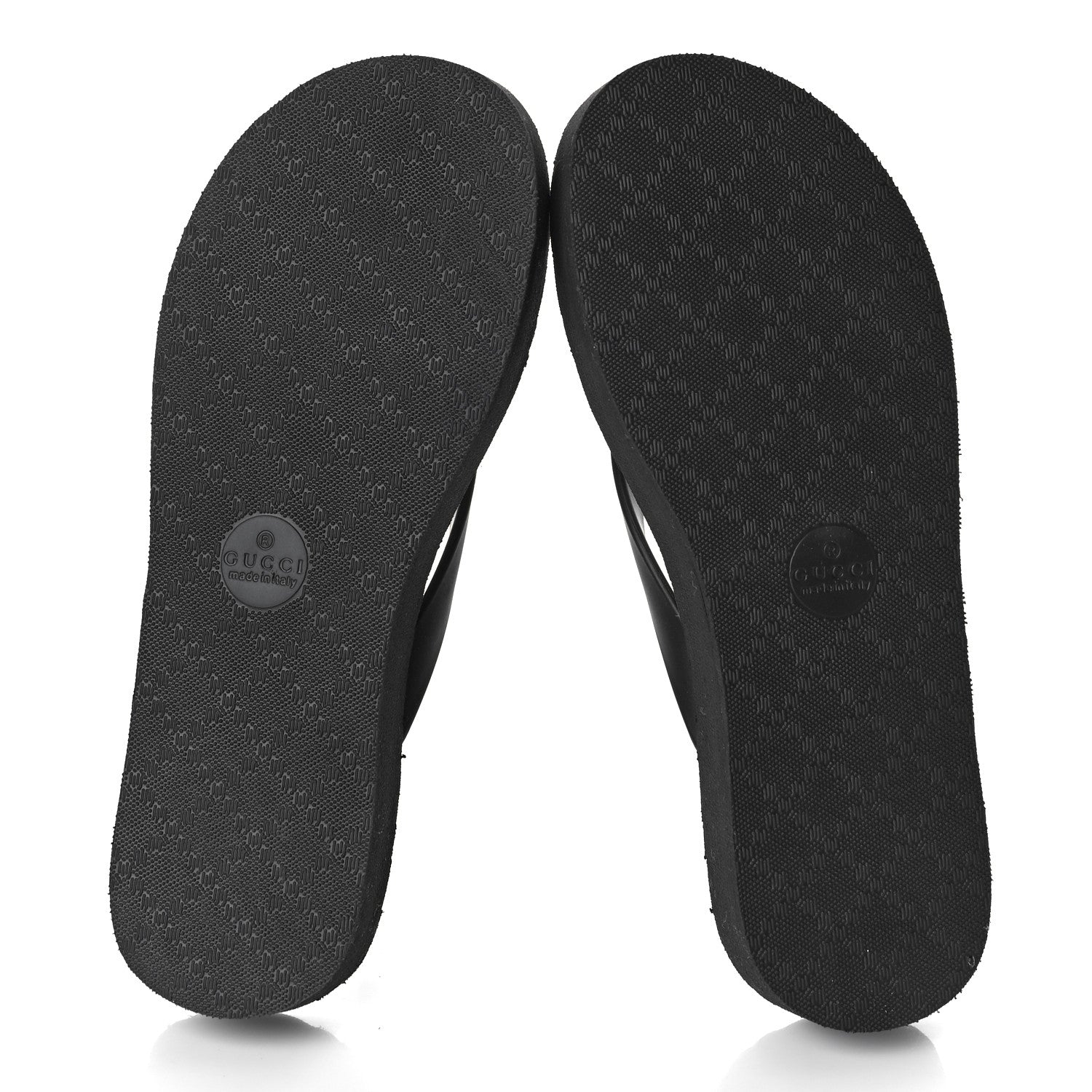 Gucci Rubber Chevron Womens GG Thong Sandals 37 Black 6 of 9