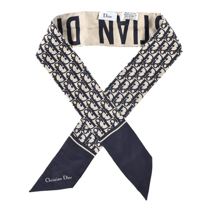 Christian Dior Silk Oblique Mitzah Scarf Blue 1 of 3