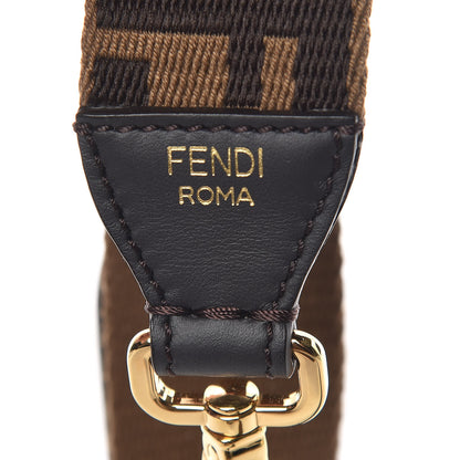Fendi Ribbon Vitello Century FF 1974 Studded Strap You Fango Marrone Ebano 3 of 4