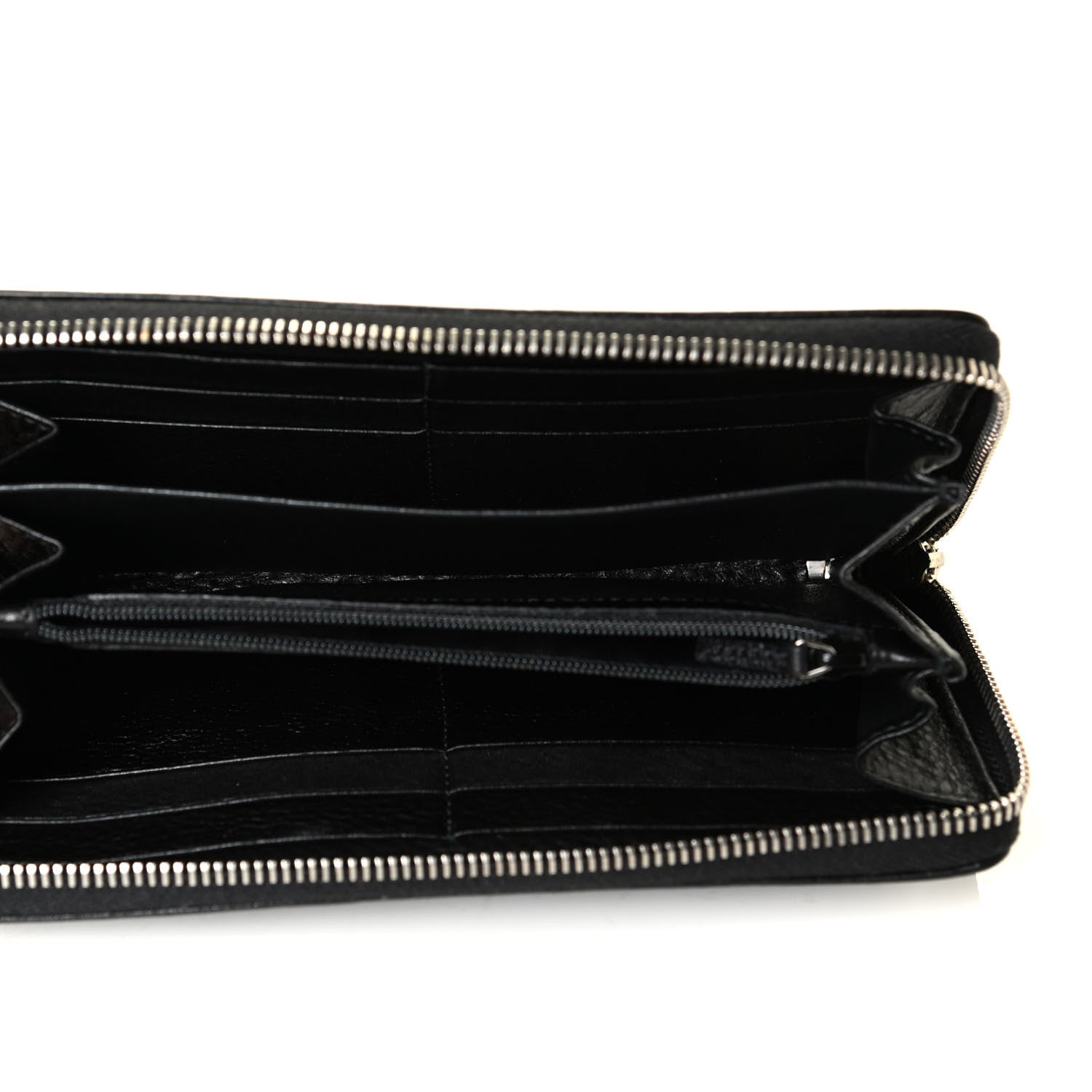 Gucci Pebbled Calfskin Zip Around Wallet Black 4 of 5