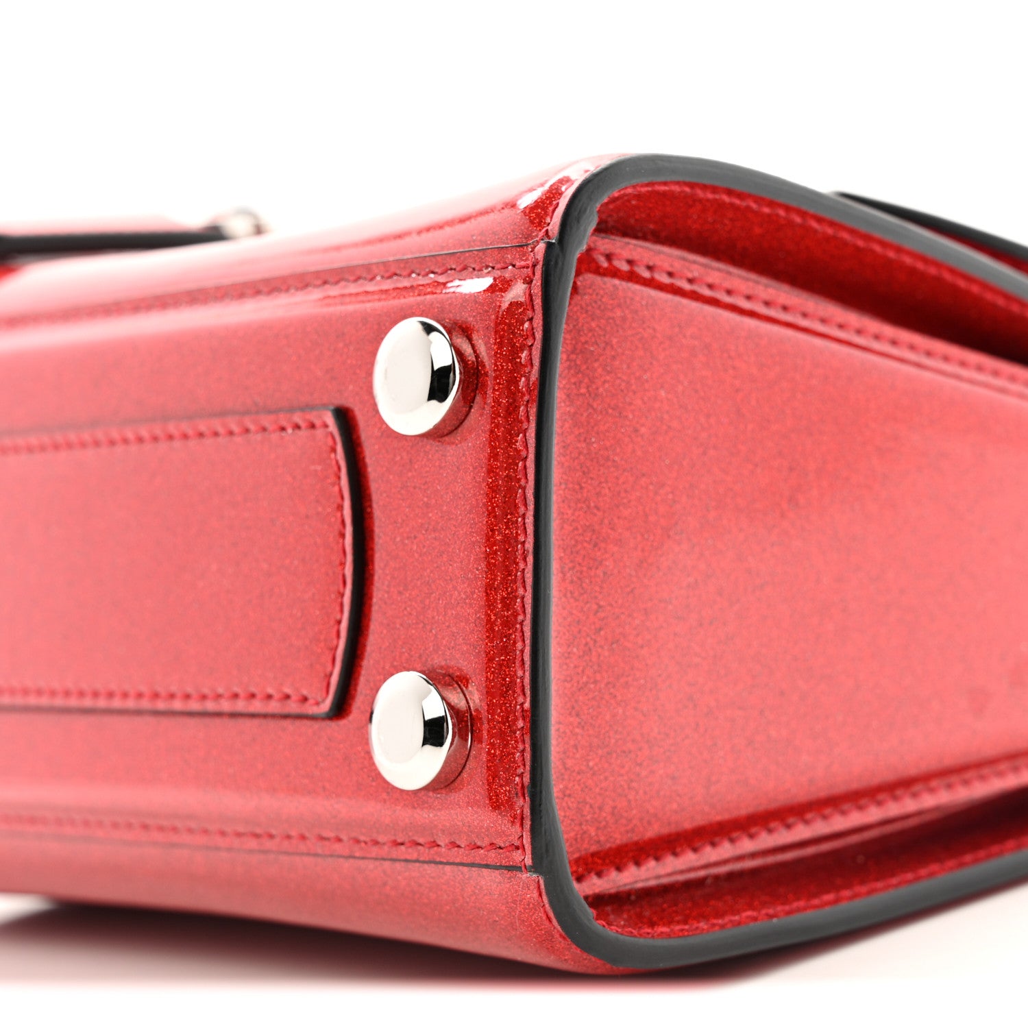 Salvatore Ferragamo Glitter Patent Mini Boxyz Red 9 of 13