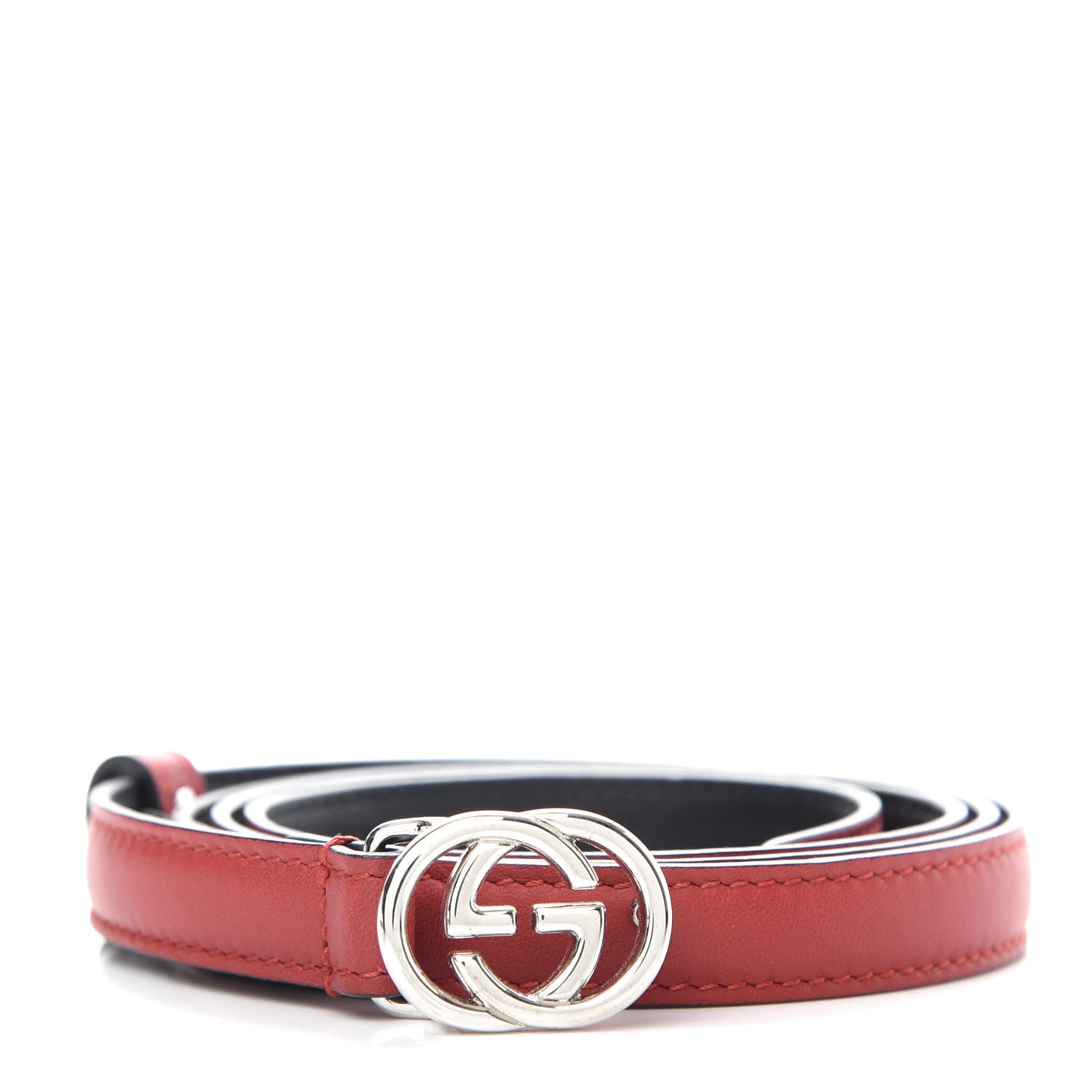 Gucci Moon Calfskin Nickel Interlocking G 20mm Belt 95 38 Tabasco 1 of 5