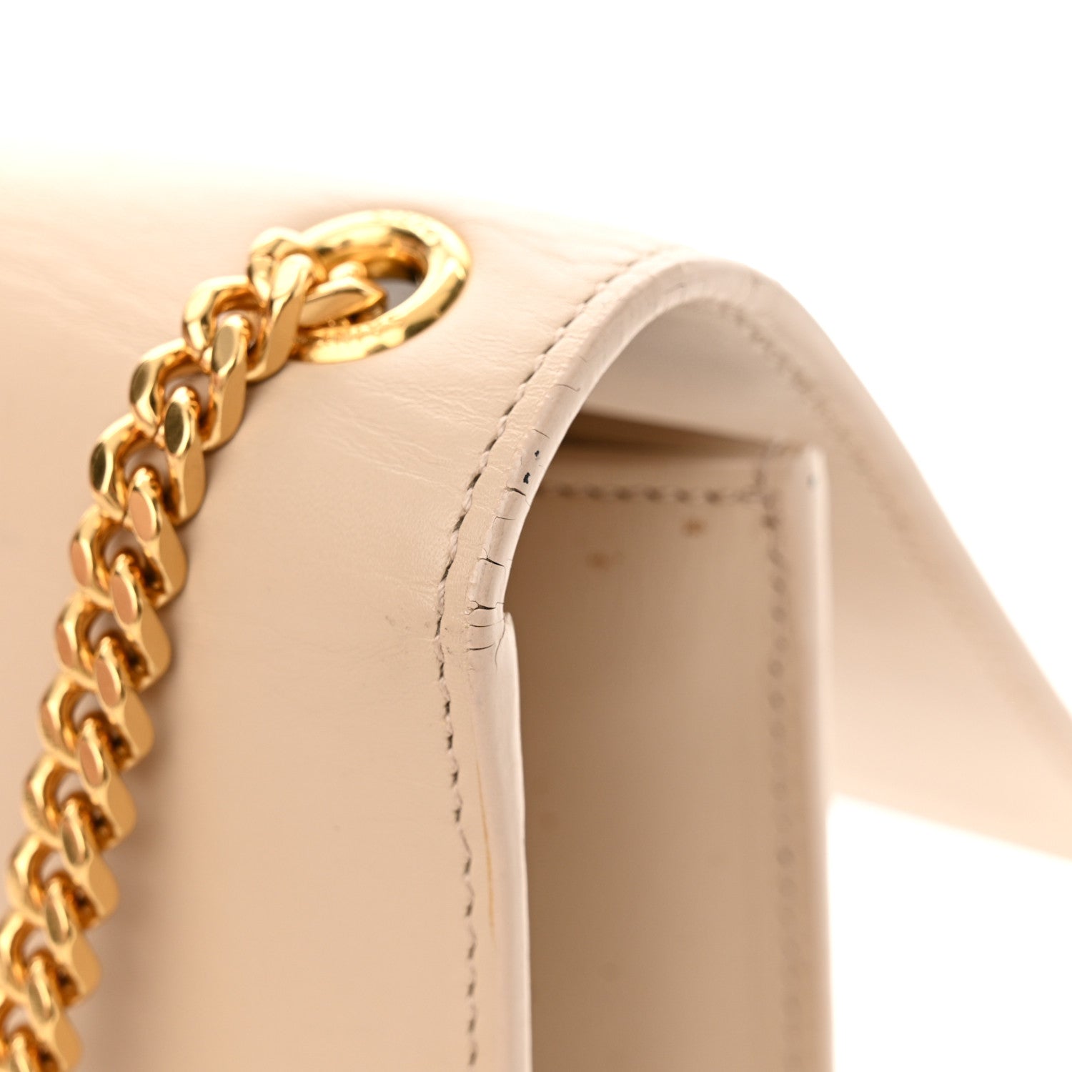 Saint Laurent Smooth Calfskin Medium Classic Monogram Kate Tassel Satchel Nude Powder 13 of 14