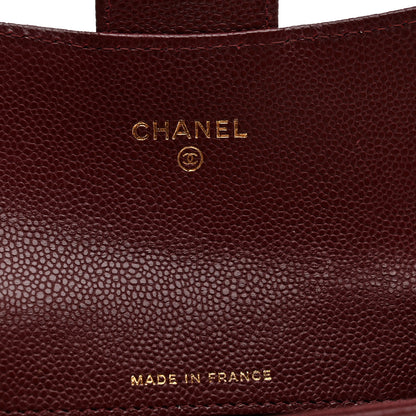 Chanel Caviar Quilted Flap Card Holder Wallet Burgundy 6 of 9