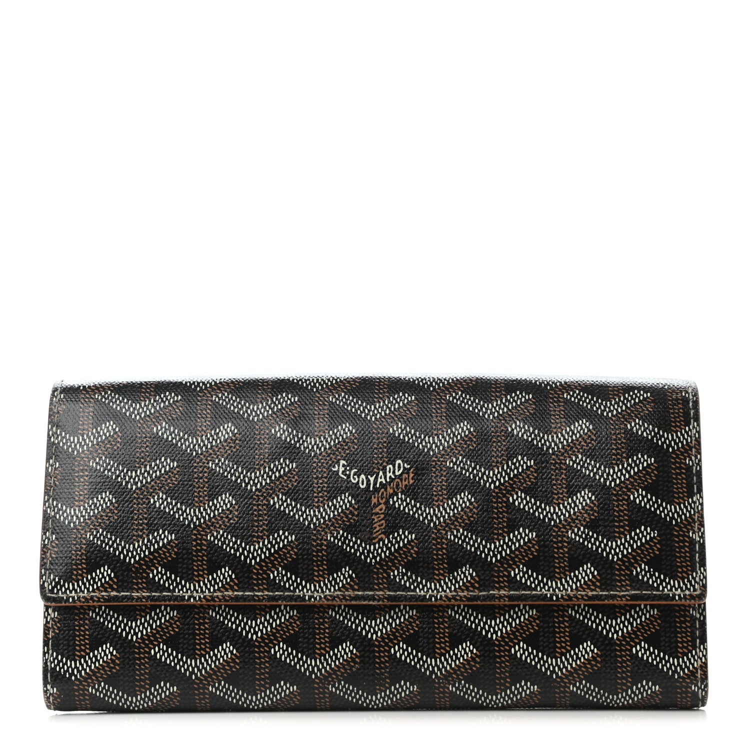 Goyard Goyardine Varenne Long Wallet Black Gold 1 of 7