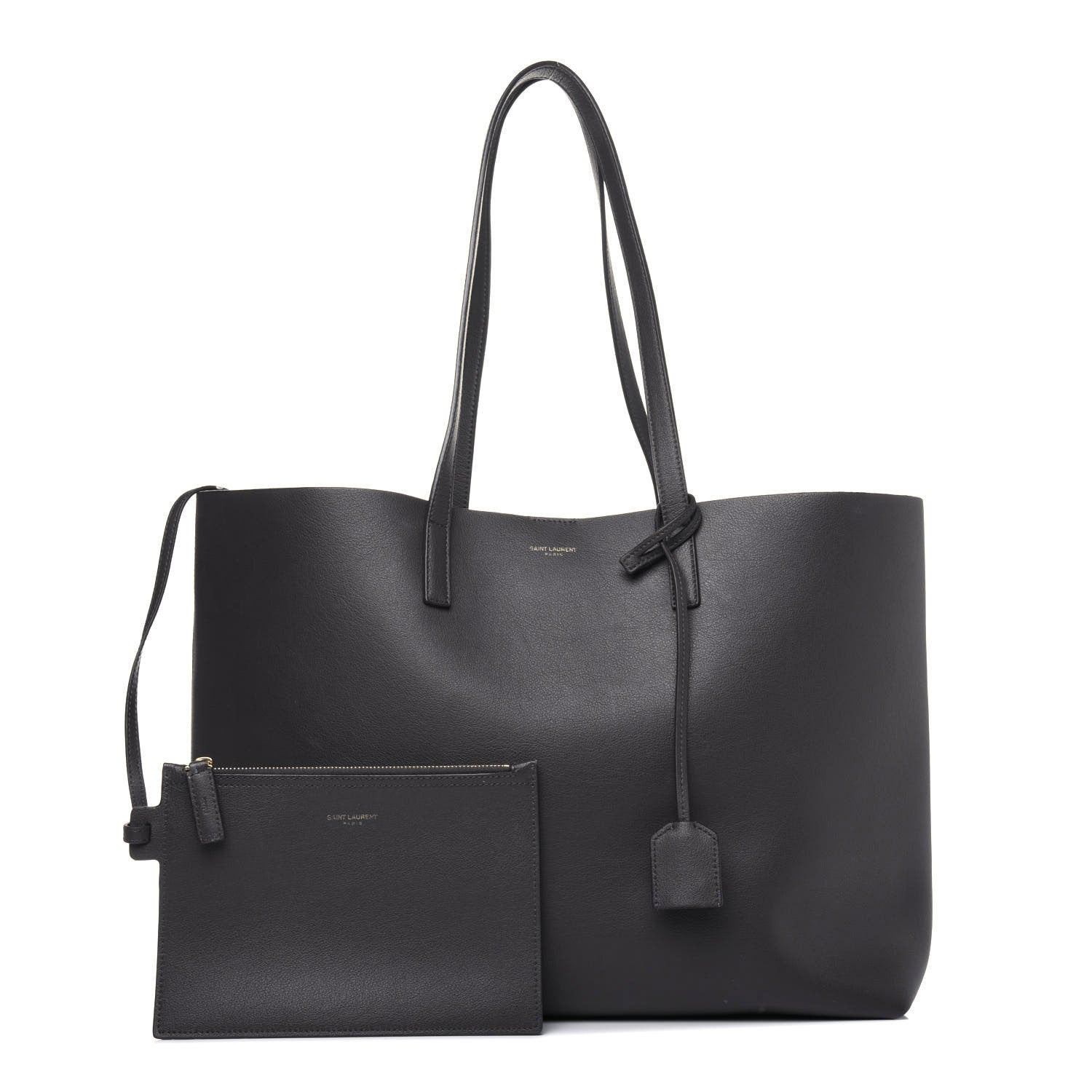 Saint Laurent Calfskin Large Shopping Tote Fog 1 of 23