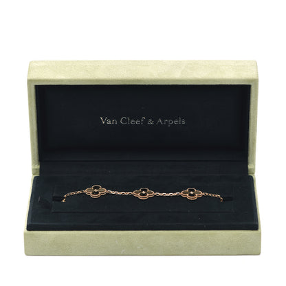 Van Cleef & Arpels 18K Yellow Gold 5 Motifs Guilloche Vintage Alhambra Bracelet 6 of 7
