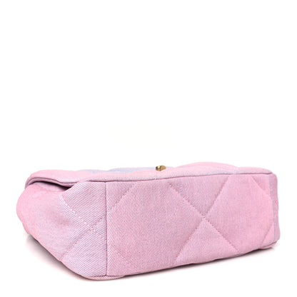 Chanel Denim Quilted Medium Chanel 19 Flap Blue Pink 4 of 10